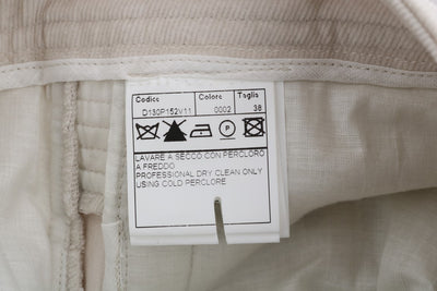 Ermanno Scervino Beige Slim Jeans Corduroy Skinny Broek
