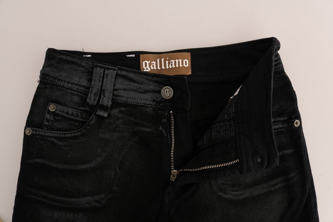 John Galliano Grijze Wassing Katoenen Stretch Regular Fit Jeans