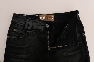 John Galliano Grijze Wassing Katoenen Stretch Regular Fit Jeans