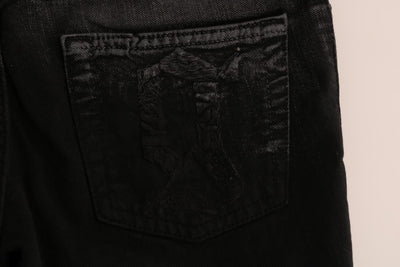 John Galliano Grijze Wassing Katoenen Stretch Regular Fit Jeans