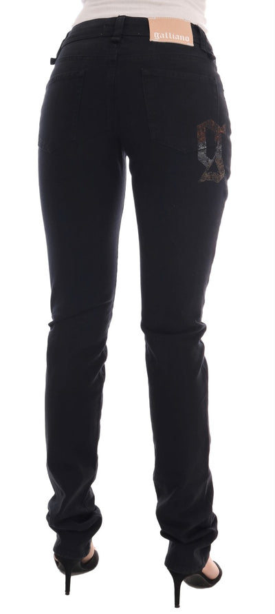 John Galliano Zwarte Katoenen Denim Stretch Regular Fit Jeans