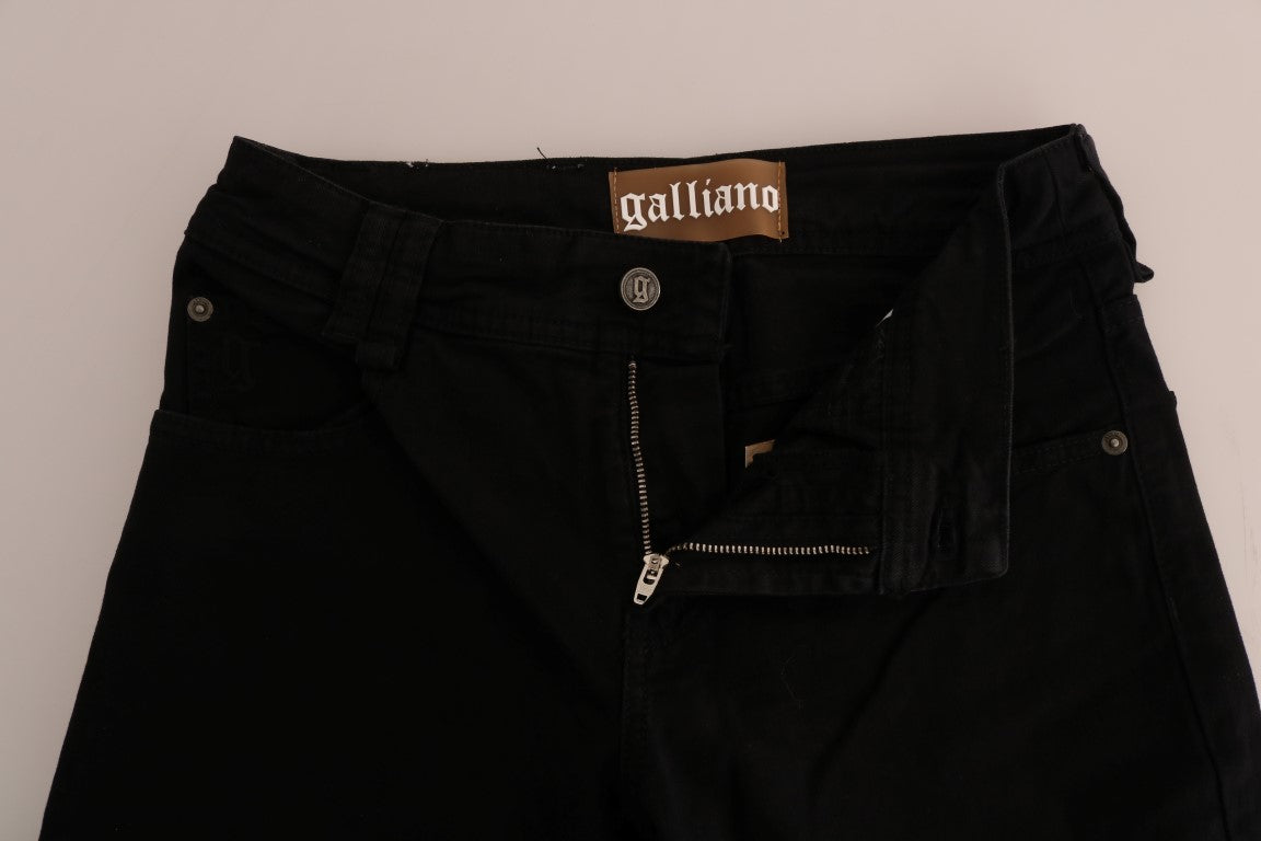 John Galliano Zwarte Katoenen Denim Stretch Regular Fit Jeans
