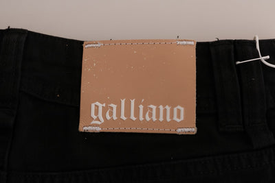 John Galliano Zwarte Katoenen Denim Stretch Regular Fit Jeans