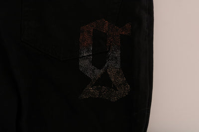 John Galliano Zwarte Katoenen Denim Stretch Regular Fit Jeans