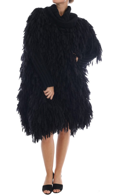 Dolce &amp; Gabbana Zwarte Wollen Trui met Franjes