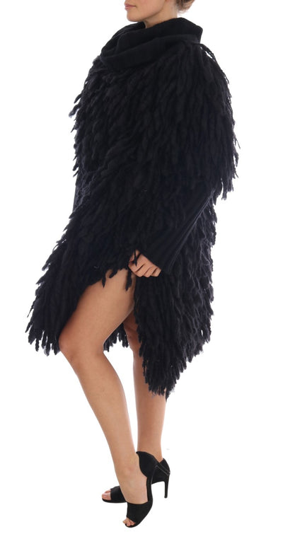Dolce &amp; Gabbana Zwarte Wollen Trui met Franjes