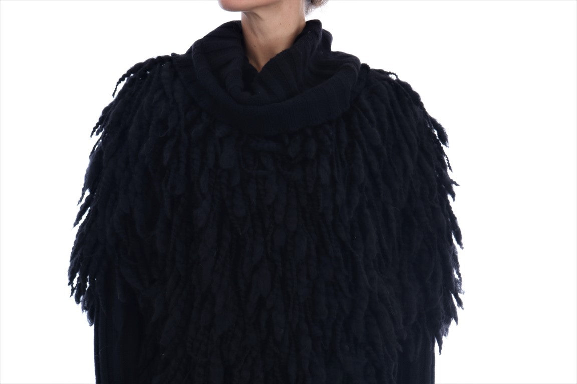 Dolce &amp; Gabbana Zwarte Wollen Trui met Franjes