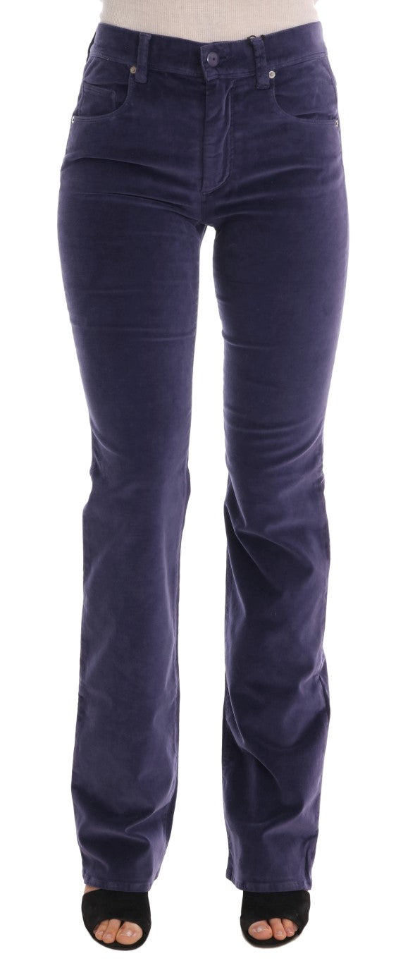 Ermanno Scervino paarse corduroy stretch bootcut broek