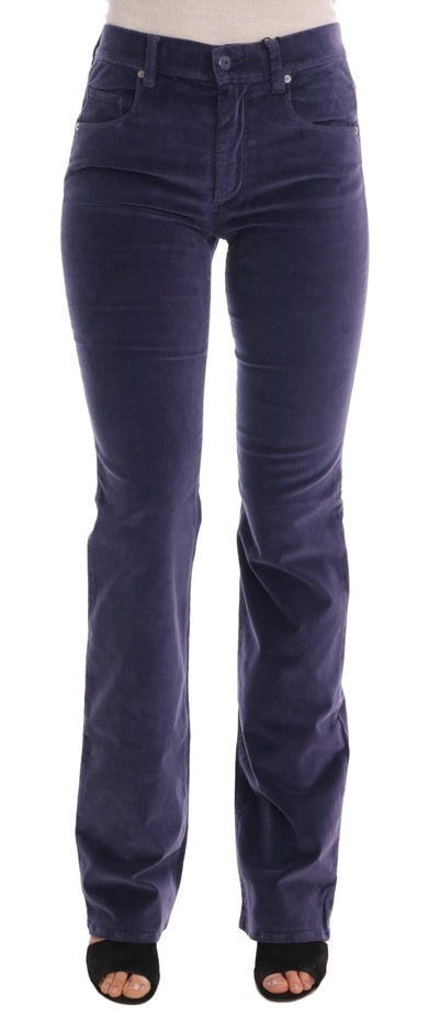 Ermanno Scervino paarse corduroy stretch bootcut broek