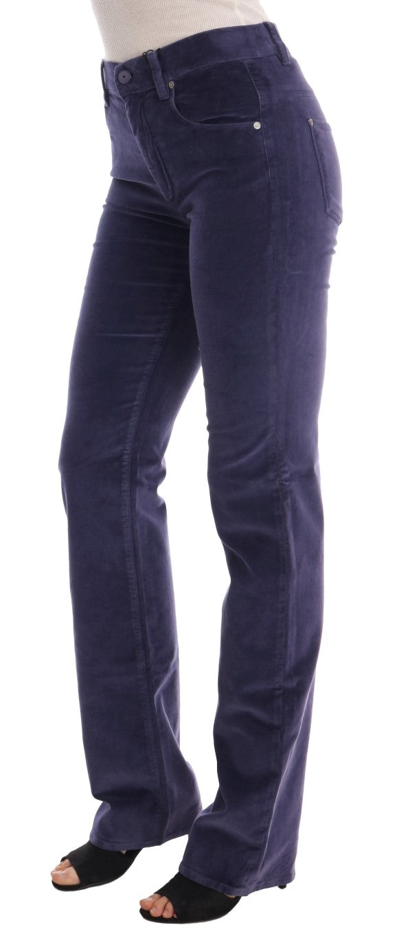 Ermanno Scervino paarse corduroy stretch bootcut broek