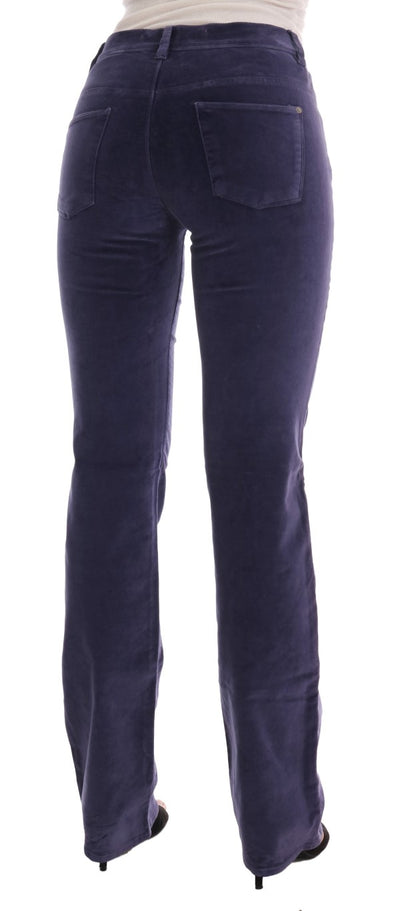 Ermanno Scervino paarse corduroy stretch bootcut broek