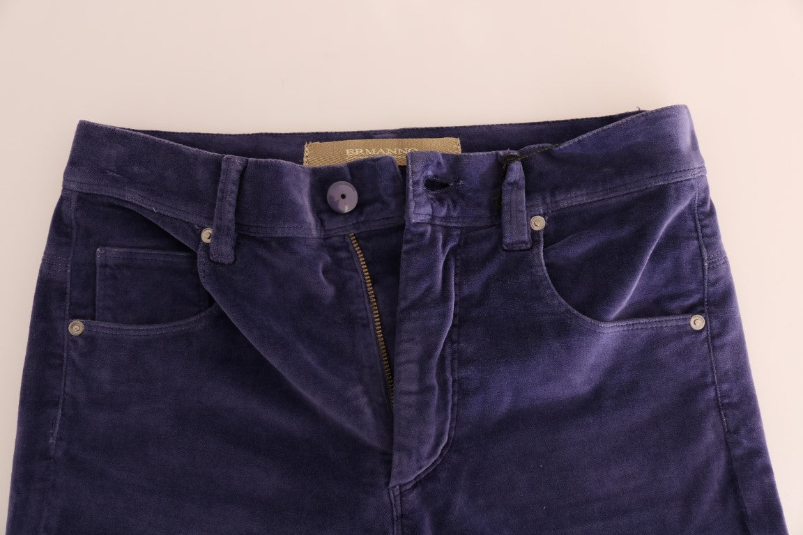 Ermanno Scervino paarse corduroy stretch bootcut broek