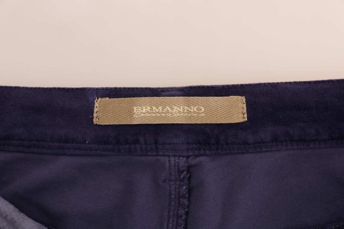 Ermanno Scervino paarse corduroy stretch bootcut broek