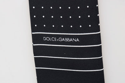 Foulard en soie à pois bleu foncé Dolce &amp; Gabbana