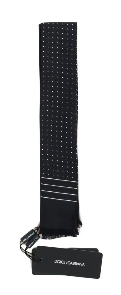 Foulard en soie à pois bleu foncé Dolce &amp; Gabbana