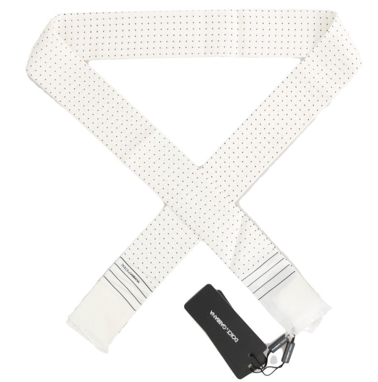 Foulard fin en soie à pois blancs Dolce &amp; Gabbana