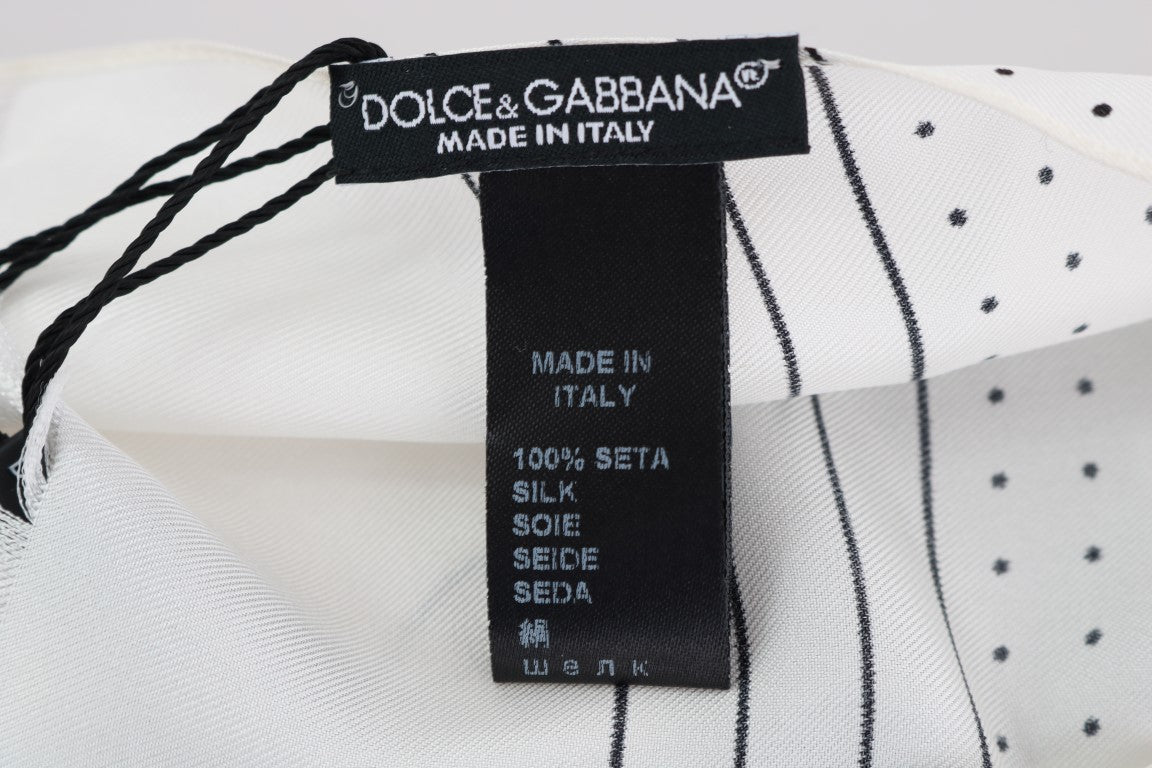 Foulard fin en soie à pois blancs Dolce &amp; Gabbana