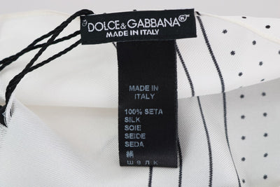 Foulard fin en soie à pois blancs Dolce &amp; Gabbana