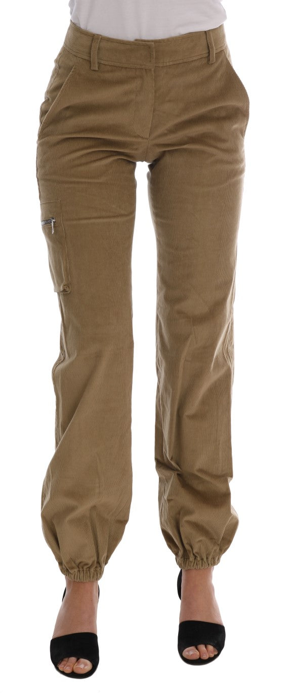Ermanno Scervino beige katoenen corduroy broek