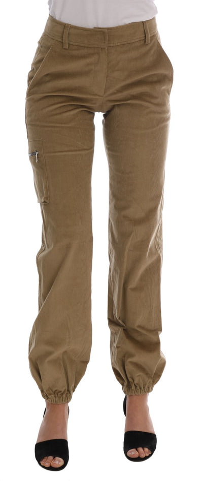 Ermanno Scervino beige katoenen corduroy broek