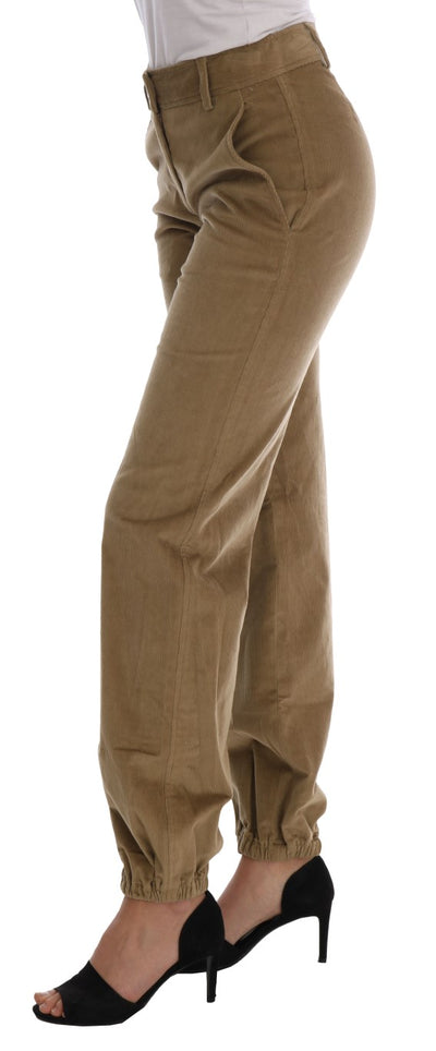 Ermanno Scervino beige katoenen corduroy broek