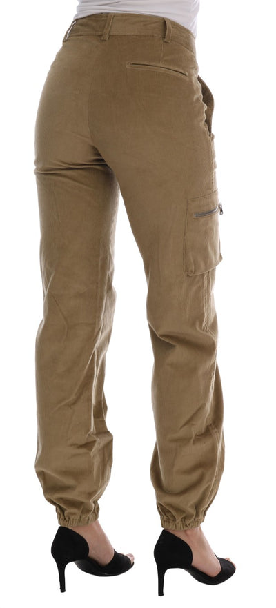 Ermanno Scervino beige katoenen corduroy broek