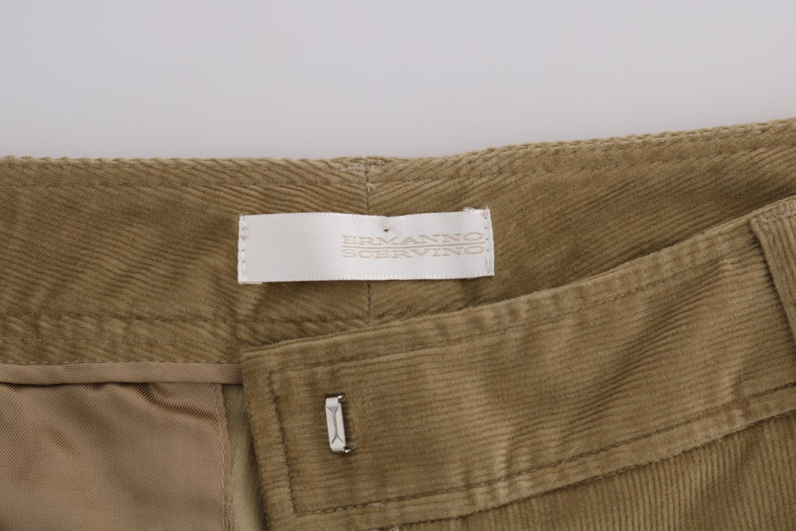 Ermanno Scervino beige katoenen corduroy broek