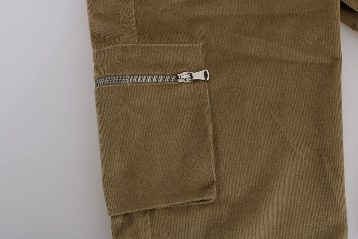 Ermanno Scervino beige katoenen corduroy broek