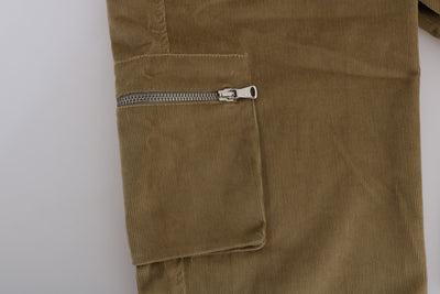 Ermanno Scervino beige katoenen corduroy broek