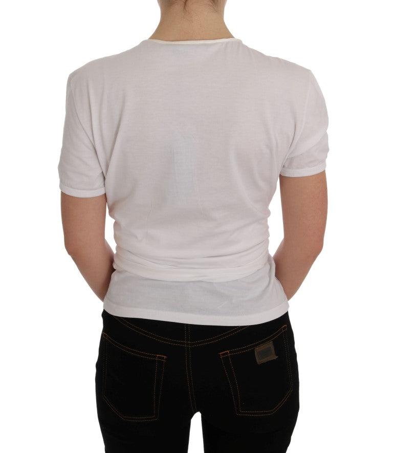 Dolce &amp; Gabbana Wit Katoenen Zijden T-shirt