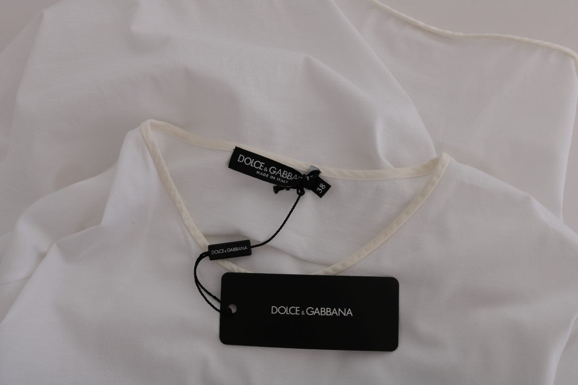 Dolce &amp; Gabbana Wit Katoenen Zijden T-shirt