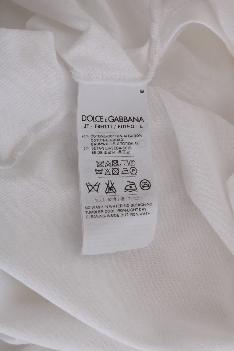 Dolce &amp; Gabbana Wit Katoenen Zijden T-shirt