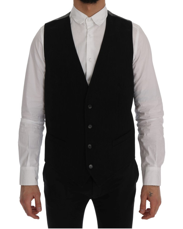 Dolce &amp; Gabbana Zwart STAFF Katoenen Rayon Vest