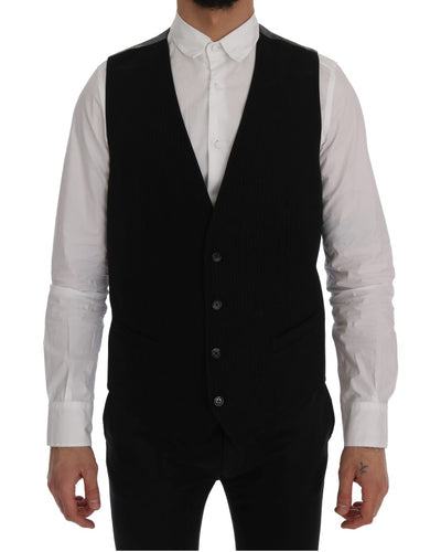 Dolce &amp; Gabbana Zwart STAFF Katoenen Rayon Vest