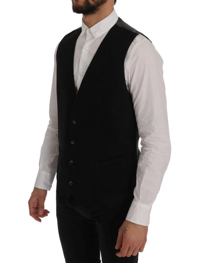 Dolce &amp; Gabbana Zwart STAFF Katoenen Rayon Vest