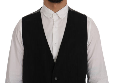 Dolce &amp; Gabbana Zwart STAFF Katoenen Rayon Vest
