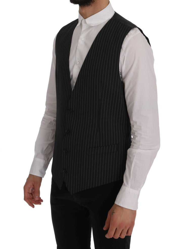 Dolce &amp; Gabbana Grijs Wollen Stretch Vest