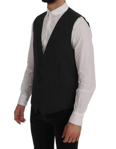 Dolce &amp; Gabbana Grijs Wollen Stretch Vest