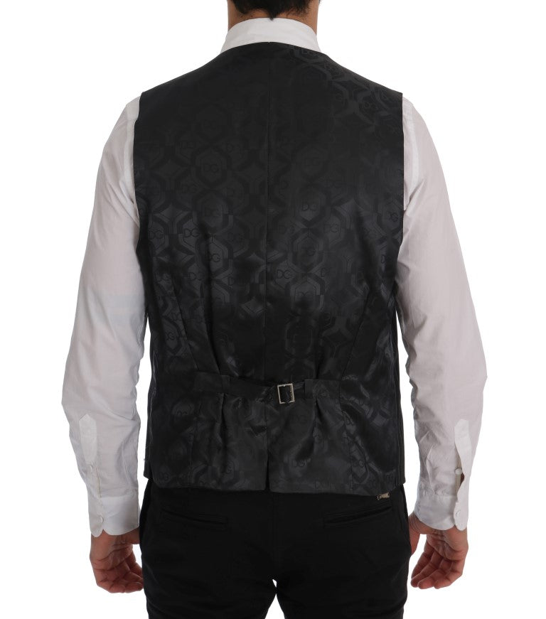Dolce &amp; Gabbana Grijs Wollen Stretch Vest