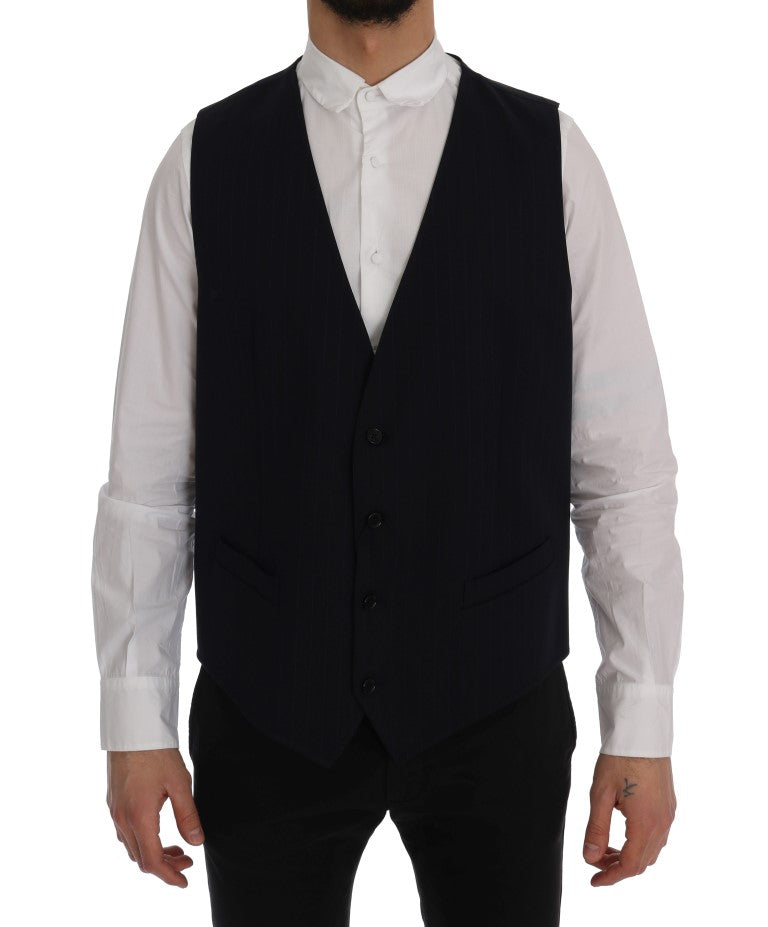 Dolce &amp; Gabbana Blauw STAFF Wollen Stretch Vest