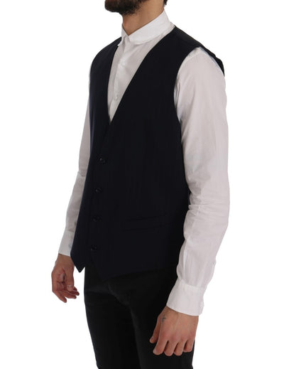 Dolce &amp; Gabbana Blauw STAFF Wollen Stretch Vest