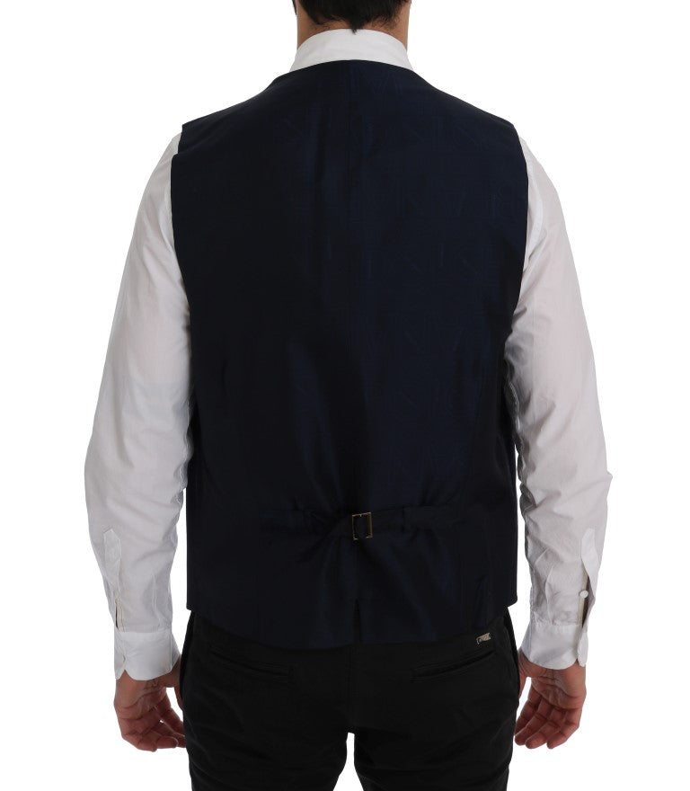 Dolce &amp; Gabbana Blauw STAFF Wollen Stretch Vest