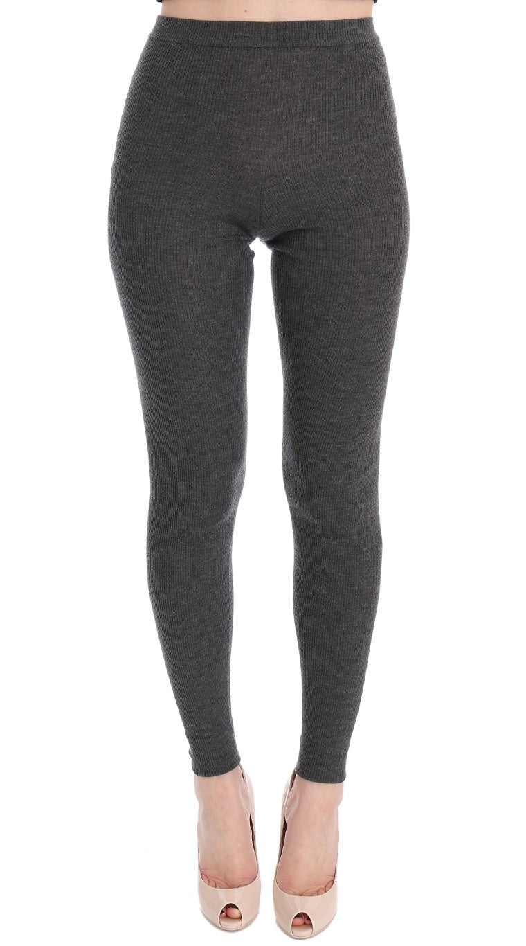 Collants stretch en cachemire gris Dolce &amp; Gabbana