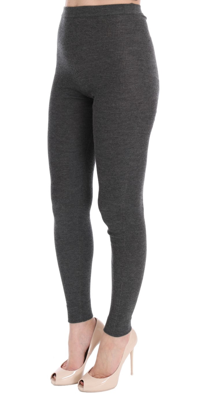 Collants stretch en cachemire gris Dolce &amp; Gabbana
