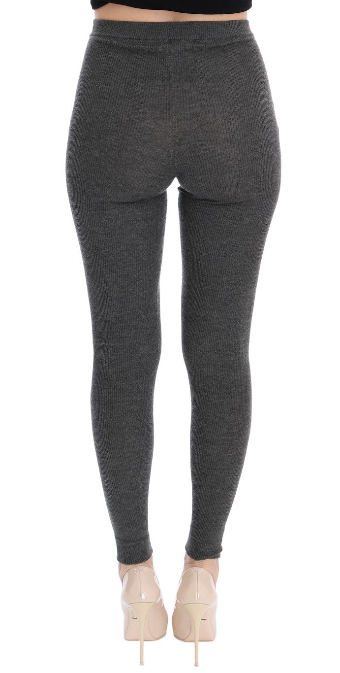 Collants stretch en cachemire gris Dolce &amp; Gabbana