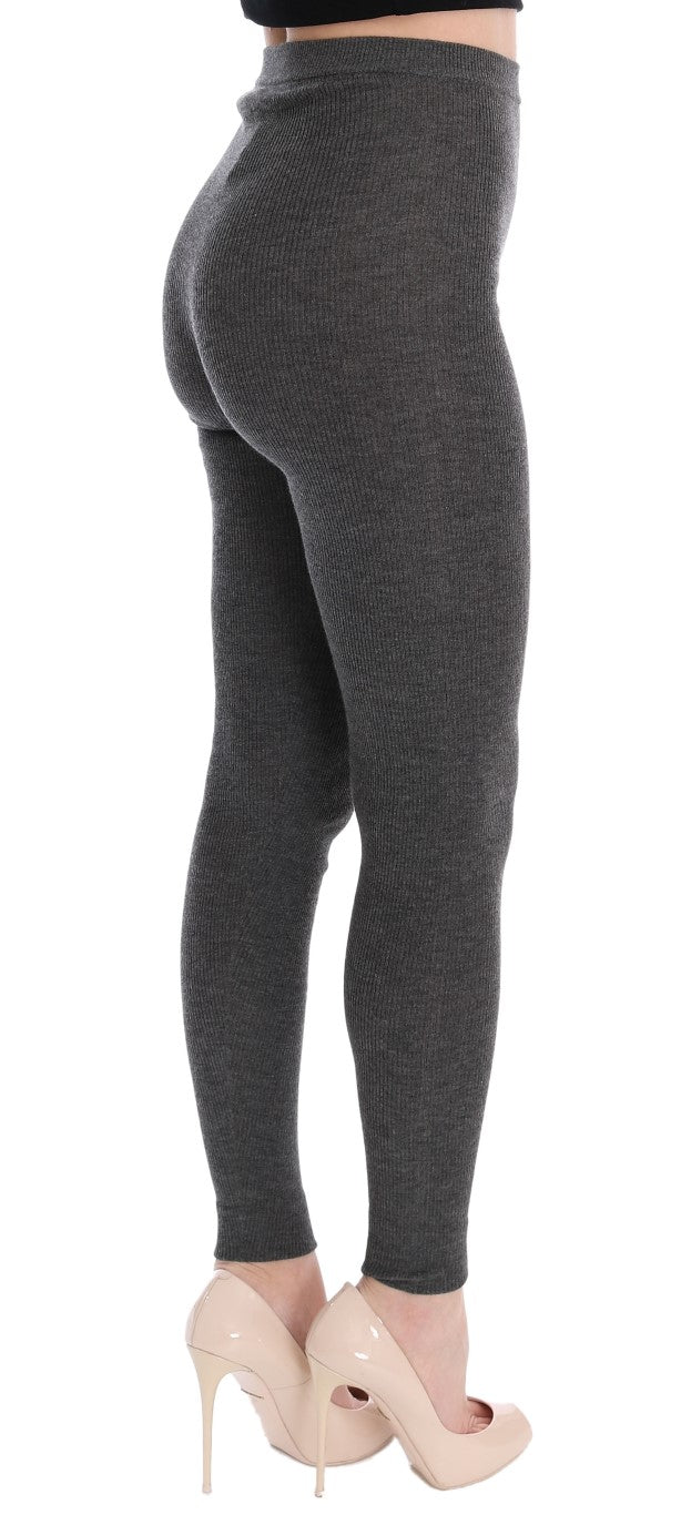 Collants stretch en cachemire gris Dolce &amp; Gabbana