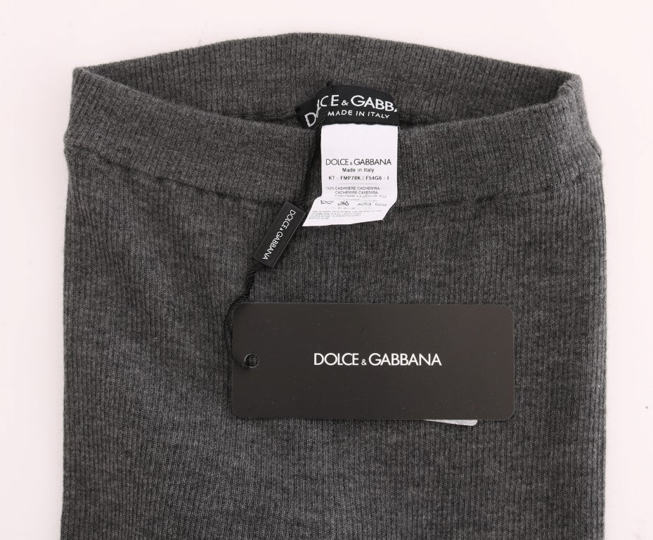 Collants stretch en cachemire gris Dolce &amp; Gabbana
