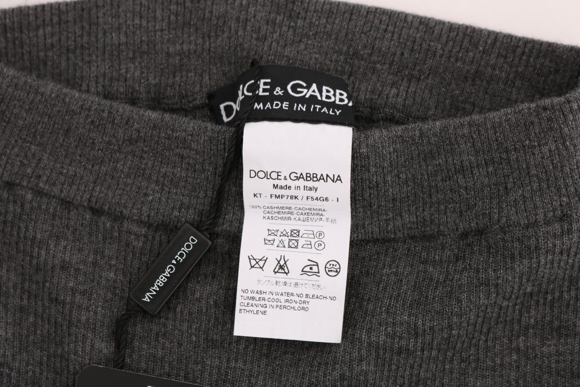 Collants stretch en cachemire gris Dolce &amp; Gabbana