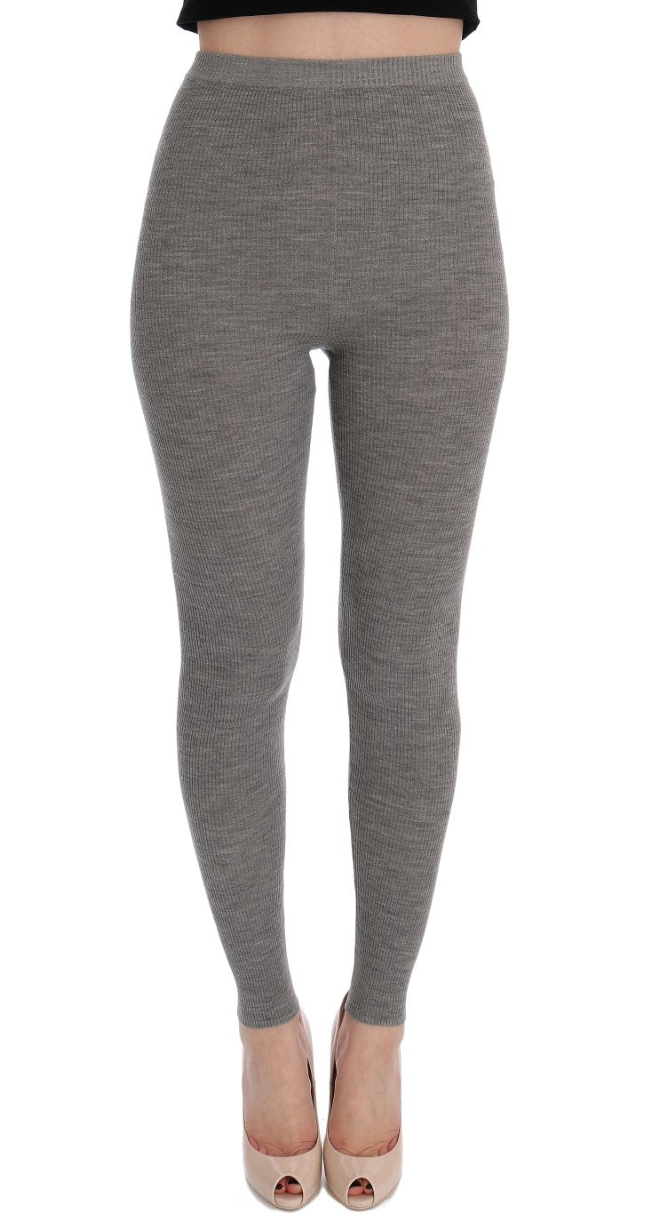 Collants stretch en cachemire gris Dolce &amp; Gabbana