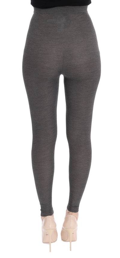 Collants stretch en cachemire gris Dolce &amp; Gabbana